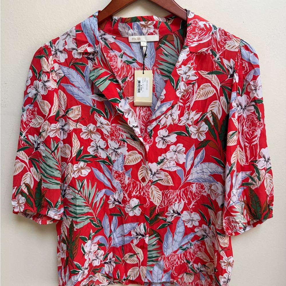 NWT Maje Jungle Blush Floral Blouse